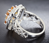 Яркое серебряное кольцо с цитринами Серебро 925