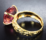 Золотое кольцо с крупным полихромным турмалином 11,21 карата Золото