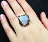 Серебряное кольцо с халцедоном и аметистами
