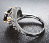 Серебряное кольцо с пиропом гранатом и сапфиром Серебро 925