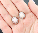 Нежные серебряные серьги с перуанскими розовыми опалами Серебро 925