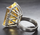 Серебряное кольцо с цитрином 27,43 карата и желтыми сапфирами Серебро 925