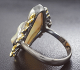 Серебряное кольцо с кристаллическими эфиопскими опалами 7,2 карата и сапфирами Серебро 925