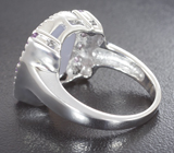 Оригинальное серебряное кольцо с халцедоном и аметистами Серебро 925