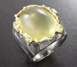 Серебряное кольцо с лимонным цитрином и перидотами Серебро 925