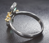 Серебряное кольцо с изумрудами и желтыми сапфирами Серебро 925
