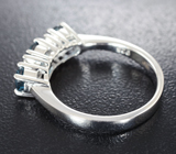 Серебряное кольцо с насыщенно-синими топазами Серебро 925