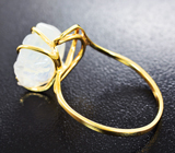 Золотое кольцо с резным лунным камнем 8,37 карата Золото