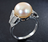 Чудесное серебряное кольцо с кремовой жемчужиной Серебро 925