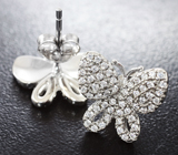 Прелестные серебряные серьги «Бабочки» Серебро 925