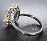 Серебряное кольцо с морганитом 3,96 карата и родолитами Серебро 925