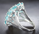 Шикарное серебряное кольцо с «неоновыми» апатитами Серебро 925