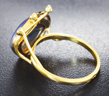 Золотое кольцо с австралийским solid опалом 5,69 карата и бриллиантами Золото