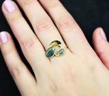 Золотое кольцо с уральскими александритами 3,45 карата и бриллиантом Золото