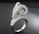 Скульптурное серебряное кольцо «Козерог»