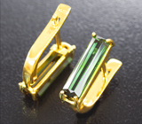 Золотые серьги с турмалинами 1,83 карата Золото