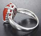 Яркое серебряное кольцо с карнелианом Серебро 925