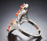 Изысканное серебряное кольцо с ограненными мексиканскими опалами Серебро 925
