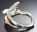 Серебряное кольцо с кристаллическим эфиопским опалом 2,12 карата и родолитами  Серебро 925