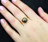 Золотое кольцо с резной жемчужиной Edison 9,45 карата Золото