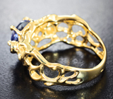 Золотое кольцо с танзанитом высокой чистоты 1,5 карата Золото