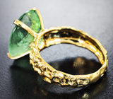 Золотое кольцо с мятно-яблочным турмалином 10,58 карата и бриллиантами Золото