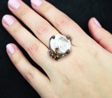 Серебряное кольцо с жемчужиной барокко и разноцветными турмалинами