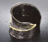 Серебряное кольцо с кристаллическим черным опалом