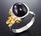 Серебряное кольцо со сливовым аметистом и цитрином