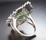 Роскошное серебряное кольцо с цаворитами Серебро 925