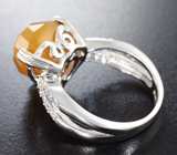 Серебряное кольцо с ограненным желтым опалом Серебро 925