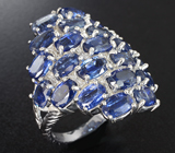 Впечатляющее серебряное кольцо с кианитами Серебро 925