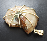 Золотой кулон с аммонитом с мозаикой из аммолита 70,13 карата Золото
