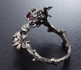Серебряное кольцо с родолитами