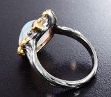 Серебряное кольцо с кристаллическим эфиопским опалом 4,98 карата и разноцветными сапфирами Серебро 925