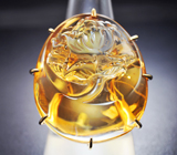 Массивное золотое кольцо с уникальным крупным резным цитрином 92,15 карата Золото