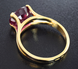 Золотое кольцо с ярким рубином 3,8 карата Золото
