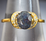 Золотое кольцо с уральским александритом 1,33 карата и бриллиантами Золото