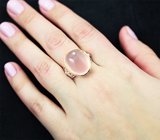 Серебряное кольцо с розовым кварцем 21+ карат и родолитами Серебро 925