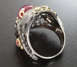 Серебряное кольцо с кабошоном рубина 6,51 карата Серебро 925