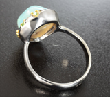 Серебряное кольцо с кристаллическим эфиопским опалом 4,59 карата и цаворитами Серебро 925
