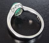 Стильное серебряное кольцо с изумрудом Серебро 925