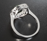 Великолепное серебряное кольцо с черным опалом, розовыми и синими сапфирами бриллиантовой огранки Серебро 925