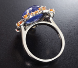 Роскошное серебряное кольцо с танзанитом 10+ карат и разноцветными сапфирами Серебро 925