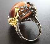Серебряное кольцо с рутиловым кварцем 35+ карат Серебро 925