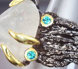 Серебряное кольцо с бесцветным топазом