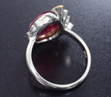 Серебряное кольцо с рубеллитами 10,73 карата и разноцветными сапфирами Серебро 925