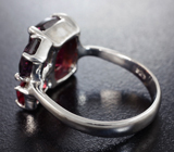 Серебряное кольцо с турмалином 4 карата и шпинелями Серебро 925