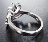 Романтичное серебряное кольцо «Пара» с родолитом и лабораторными рубинами Серебро 925