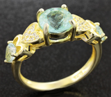 Замечательное серебряное кольцо с аквамаринами Серебро 925